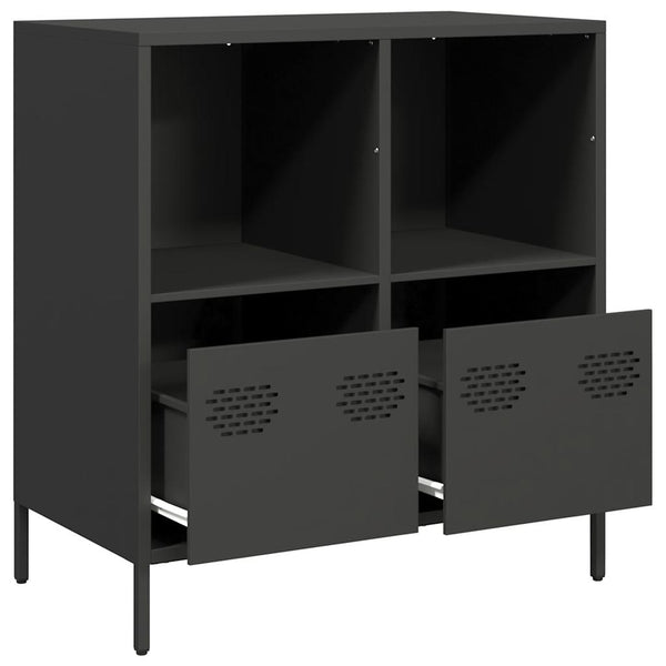 Schwarze Anrichte Madalyn 68x39x73,5cm (kaltgewalzter Stahl)