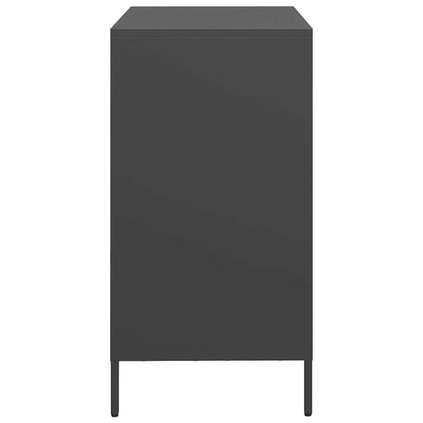 Schwarze Anrichte Madalyn 68x39x73,5cm (kaltgewalzter Stahl)