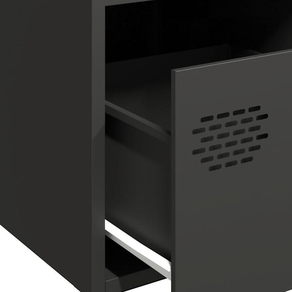 Schwarze Anrichte Madalyn 68x39x73,5cm (kaltgewalzter Stahl)