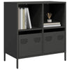 Schwarze Anrichte Madalyn 68x39x73,5cm (kaltgewalzter Stahl)