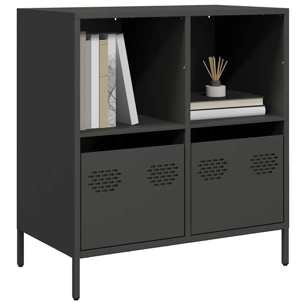 Schwarze Anrichte Madalyn 68x39x73,5cm (kaltgewalzter Stahl)