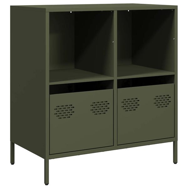 Sideboard Madalyn olivgrün 68x39x73,5cm (kaltgewalzter Stahl)