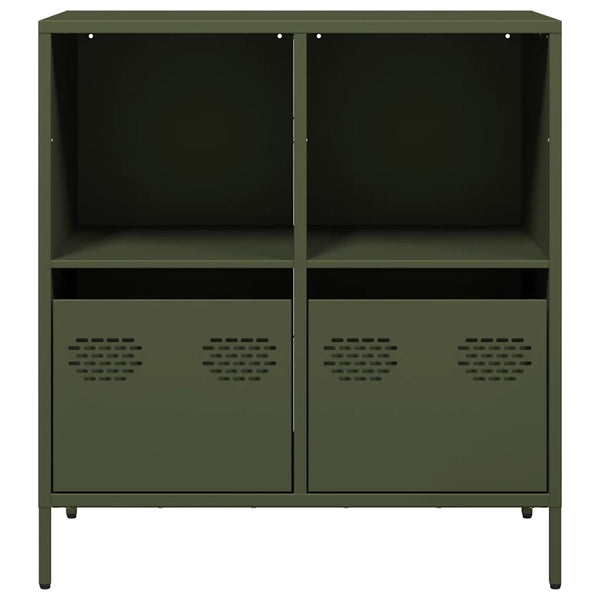 Sideboard Madalyn olivgrün 68x39x73,5cm (kaltgewalzter Stahl)