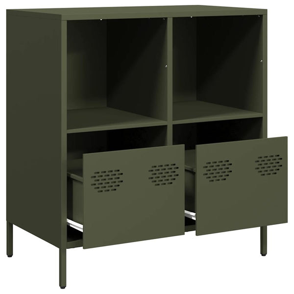 Sideboard Madalyn olivgrün 68x39x73,5cm (kaltgewalzter Stahl)