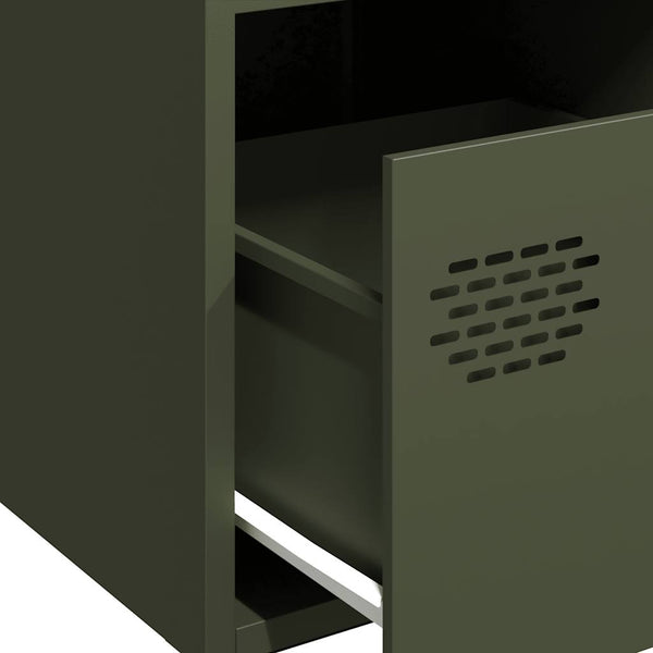 Sideboard Madalyn olivgrün 68x39x73,5cm (kaltgewalzter Stahl)