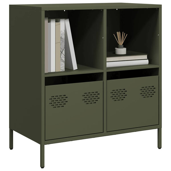 Sideboard Madalyn olivgrün 68x39x73,5cm (kaltgewalzter Stahl)