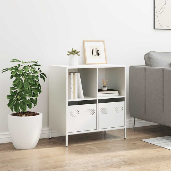 Weißes Sideboard Madalyn 68x39x73,5cm (kaltgewalzter Stahl)