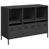Schwarzes Sideboard Madalyn 101,5x39x73,5cm (kaltgewalzter Stahl)