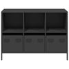 Schwarzes Sideboard Madalyn 101,5x39x73,5cm (kaltgewalzter Stahl)