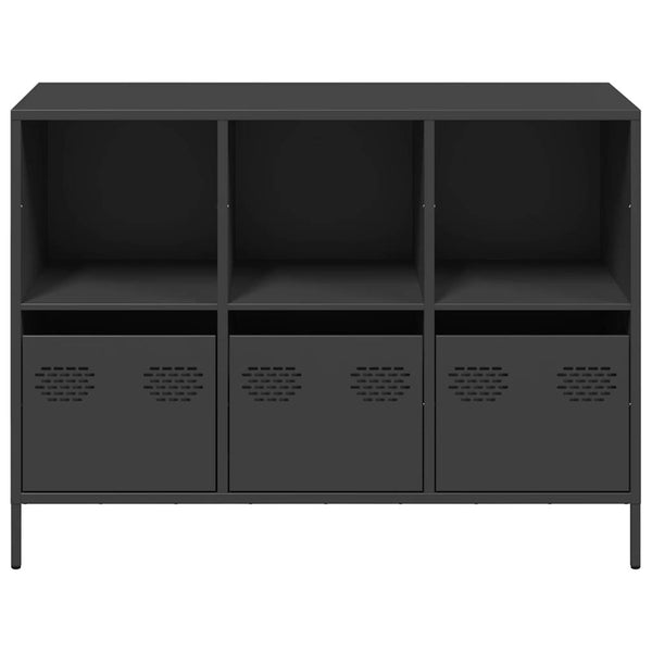 Schwarzes Sideboard Madalyn 101,5x39x73,5cm (kaltgewalzter Stahl)
