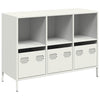 Weißes Sideboard Madalyn 101,5x39x73,5cm (kaltgewalzter Stahl)