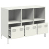 Weißes Sideboard Madalyn 101,5x39x73,5cm (kaltgewalzter Stahl)