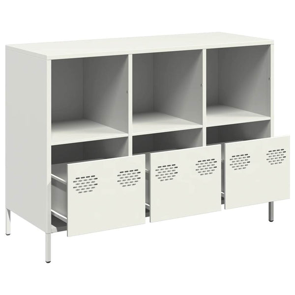 Weißes Sideboard Madalyn 101,5x39x73,5cm (kaltgewalzter Stahl)