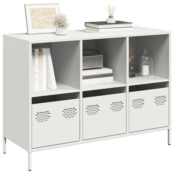 Weißes Sideboard Madalyn 101,5x39x73,5cm (kaltgewalzter Stahl)