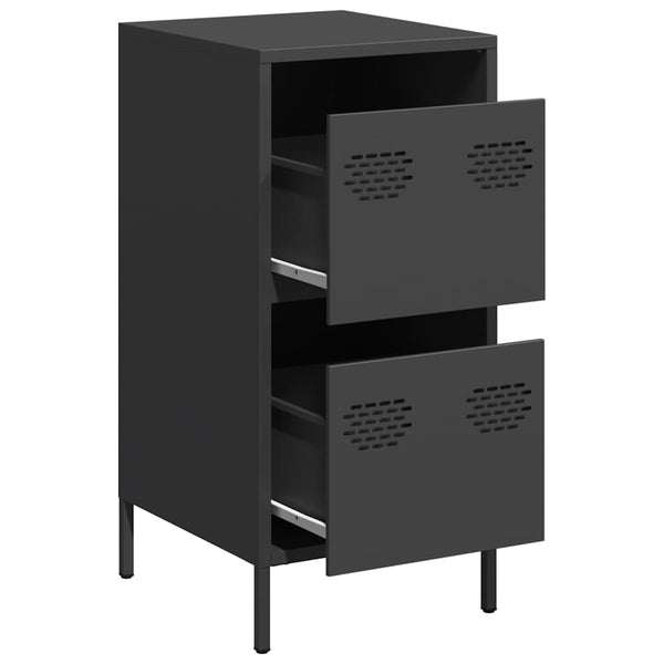 Schwarze Kommode Annette 35x39x73,5cm (kaltgewalzter Stahl)