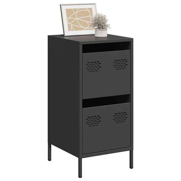 Schwarze Kommode Annette 35x39x73,5cm (kaltgewalzter Stahl)