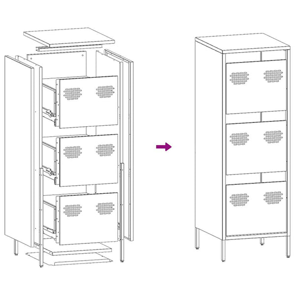 Rosa Schrank Dzidra 39x35x103,5cm (Stahl)