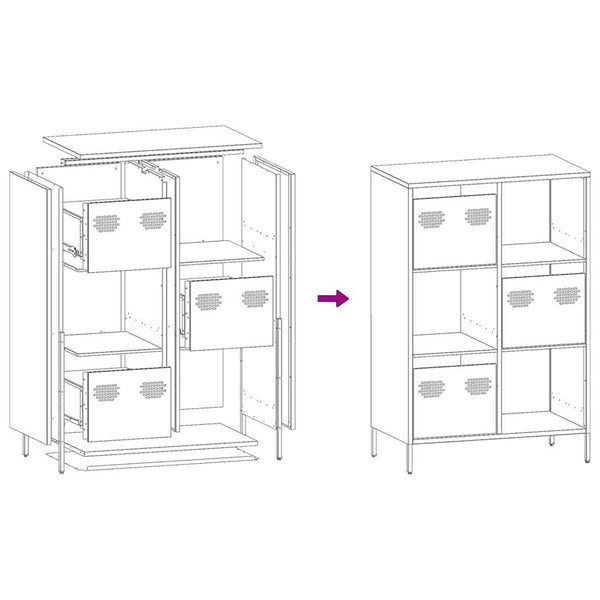 Rosa Schrank Olimpica 68x39x103,5cm (Stahl)