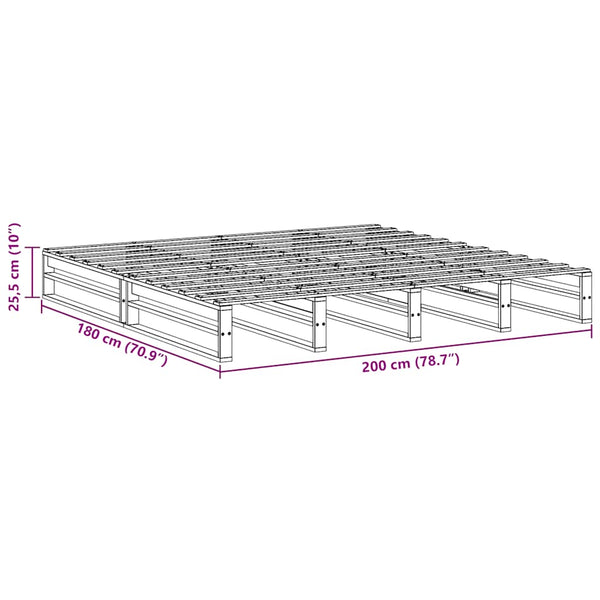 Bettgestell Miridel 200x200cm (Kiefer)