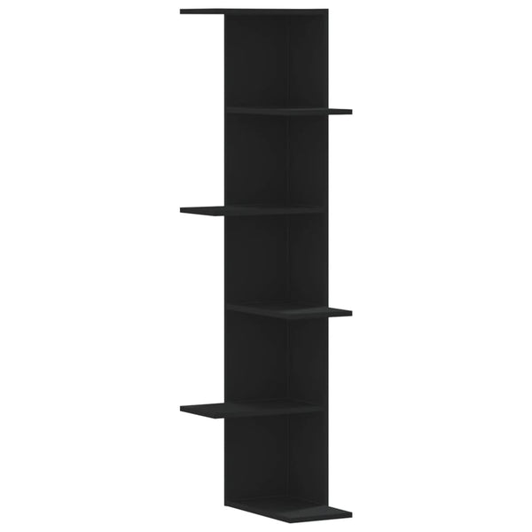 Schwarzes Wandregal Clarine 36,5x36,5x140cm (Holz)