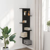 Schwarzes Wandregal Clarine 36,5x36,5x140cm (Holz)