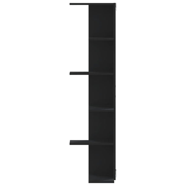 Schwarzes Wandregal Clarine 36,5x36,5x140cm (Holz)