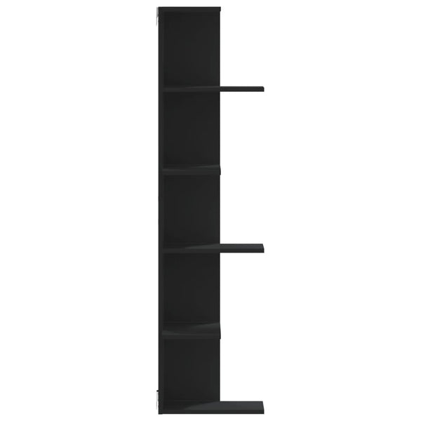 Schwarzes Wandregal Clarine 36,5x36,5x140cm (Holz)