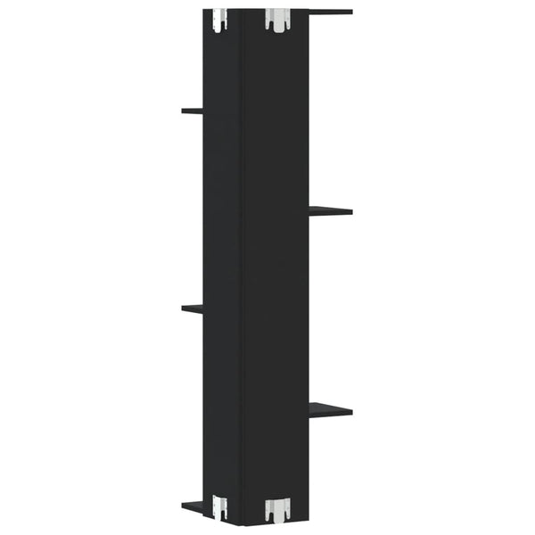 Schwarzes Wandregal Clarine 36,5x36,5x140cm (Holz)