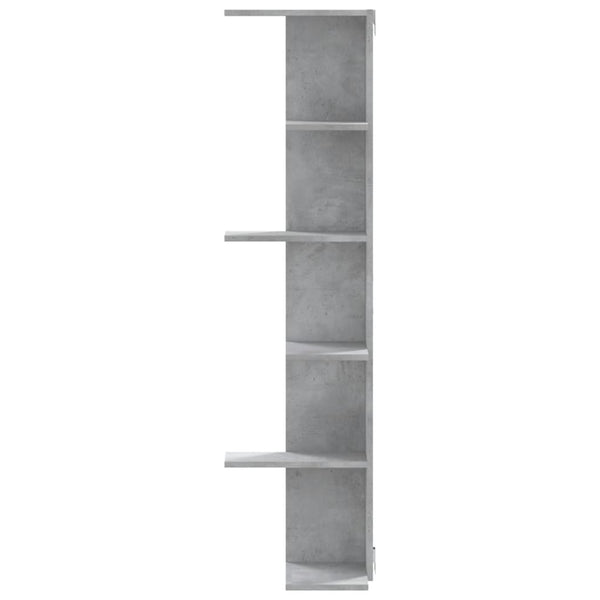 Wandeckregal Clarine, betonfarben, 36,5x36,5x140cm (Holz)