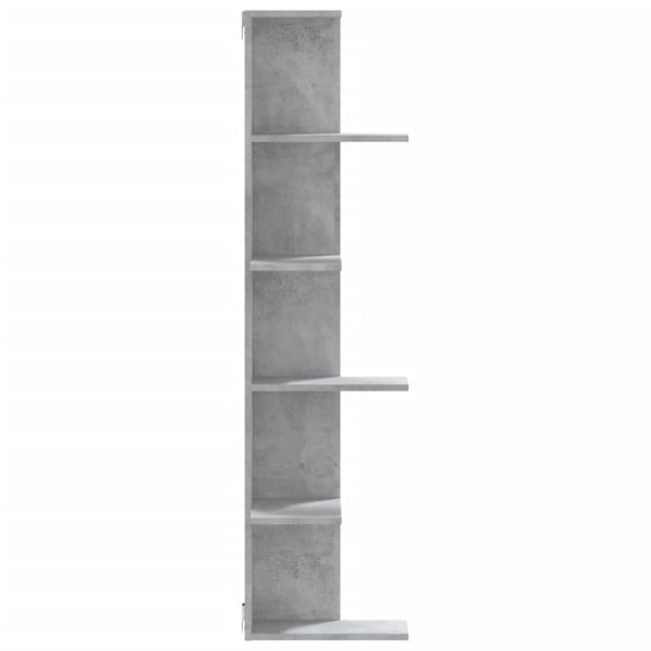 Wandeckregal Clarine, betonfarben, 36,5x36,5x140cm (Holz)