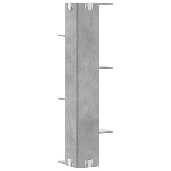 Wandeckregal Clarine, betonfarben, 36,5x36,5x140cm (Holz)