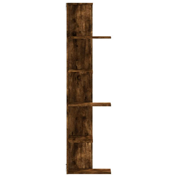 Räuchereichen-Wandeckregal Clarine 36,5x36,5x140cm (Holz)