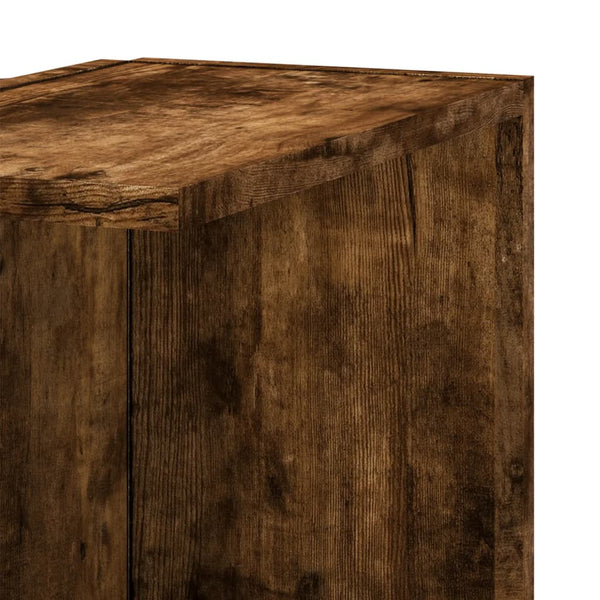 Räuchereichen-Wandeckregal Clarine 36,5x36,5x140cm (Holz)