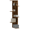 Räuchereichen-Wandeckregal Clarine 36,5x36,5x140cm (Holz)
