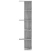 Graues Eckwandregal Clarine 36,5x36,5x140cm (Holz)