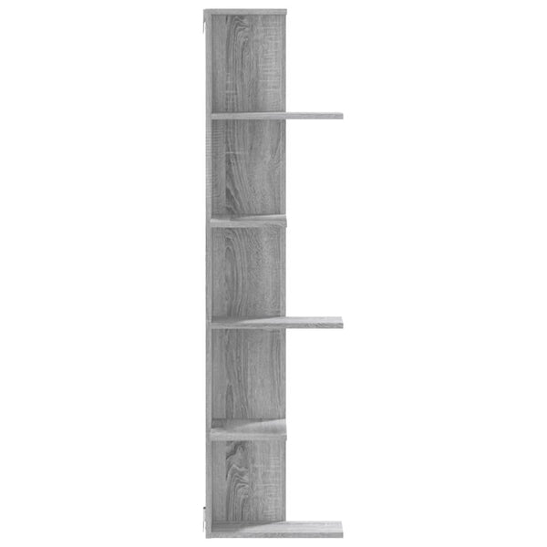 Graues Eckwandregal Clarine 36,5x36,5x140cm (Holz)