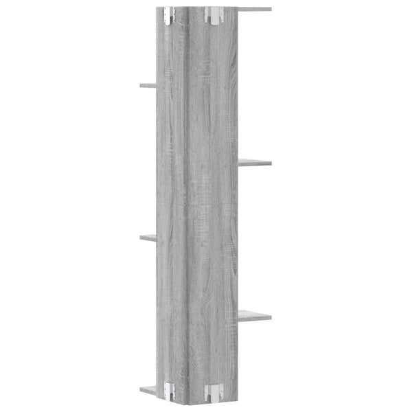 Graues Eckwandregal Clarine 36,5x36,5x140cm (Holz)