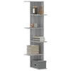 Graues Eckwandregal Clarine 36,5x36,5x140cm (Holz)