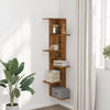 Wand-Eckregal Clarine 36,5x36,5x140cm (Altholz, Holz)