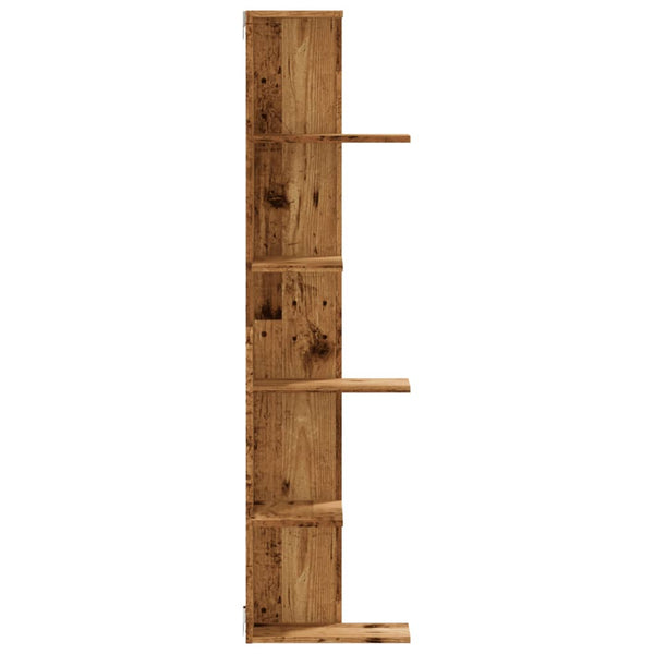 Wand-Eckregal Clarine 36,5x36,5x140cm (Altholz, Holz)