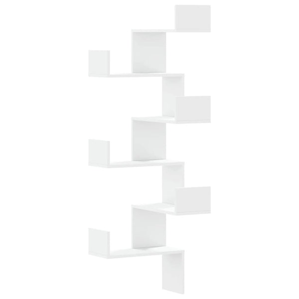 Weißes Wandregal Constantinela 45x45x147cm (Holz)