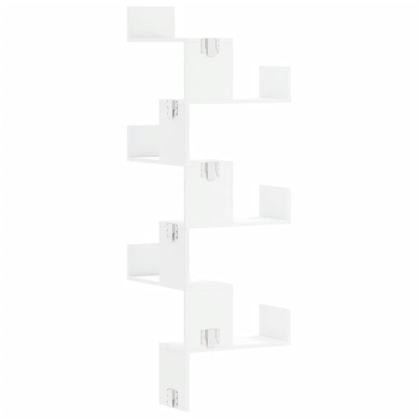 Weißes Wandregal Constantinela 45x45x147cm (Holz)