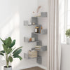 Betongraues Wand-Eckregal Constantinela 45x45x147cm (Holz)