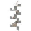 Betongraues Wand-Eckregal Constantinela 45x45x147cm (Holz)