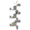 Graues Wand-Eckregal Constantinela 45x45x147cm (Holz)