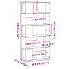 Sonoma-Eiche Bücherregal Amoras 80,5x23,5x162,5cm (Holz)