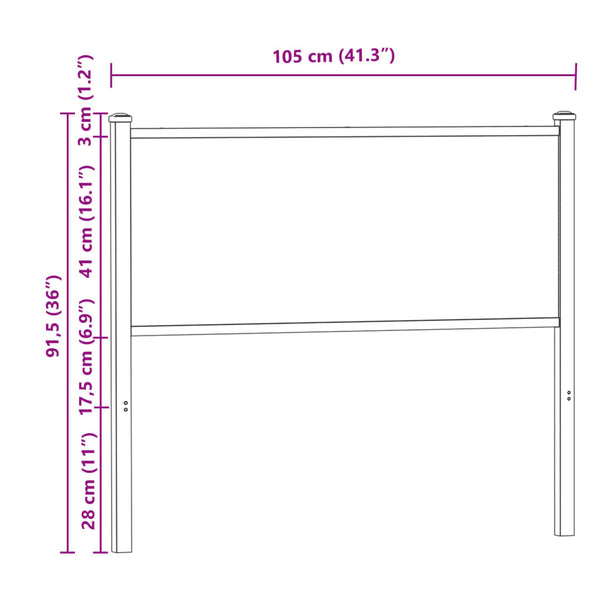 Kopfteil Savutammi Deaca 100cm (Holz und Stahl)