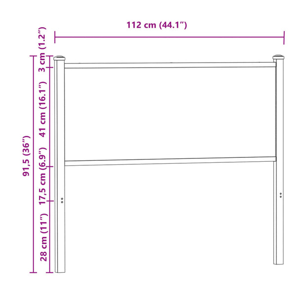 Savutammi Kopfteil Deaca 107cm (Holz und Stahl)