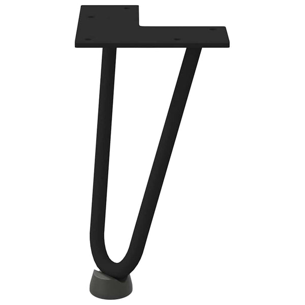 Tischbeine Mardini 20cm Schwarz Haarnadelbeine (4 Stk. Vollstahl)