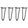 Mardini Tischbeine Schwarz Haarnadelbeine 30 cm (4 Stück massiver Stahl)